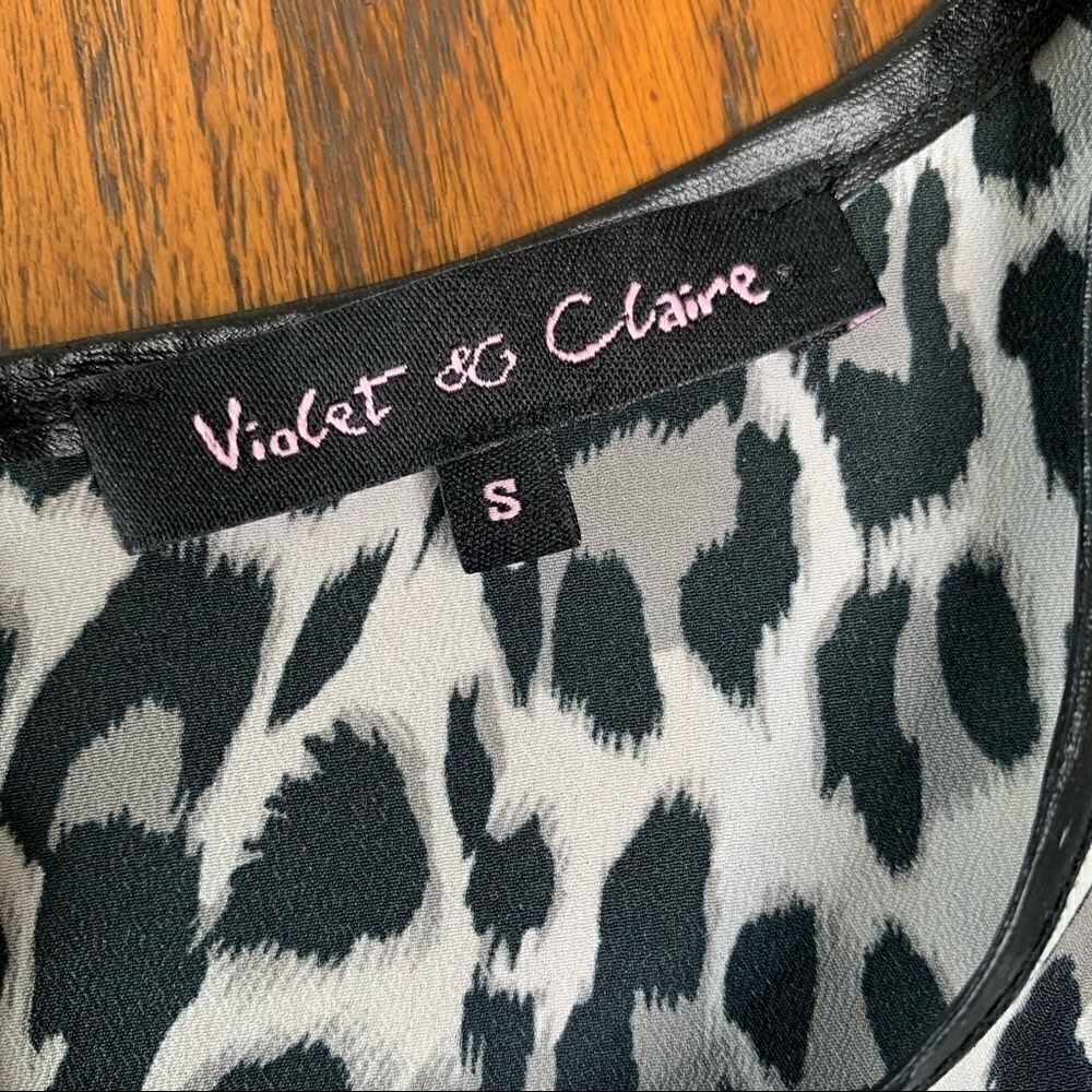 Violet & Claire Leopard Tank with Faux Leather Trim, Size S - Picture 12 of 13
